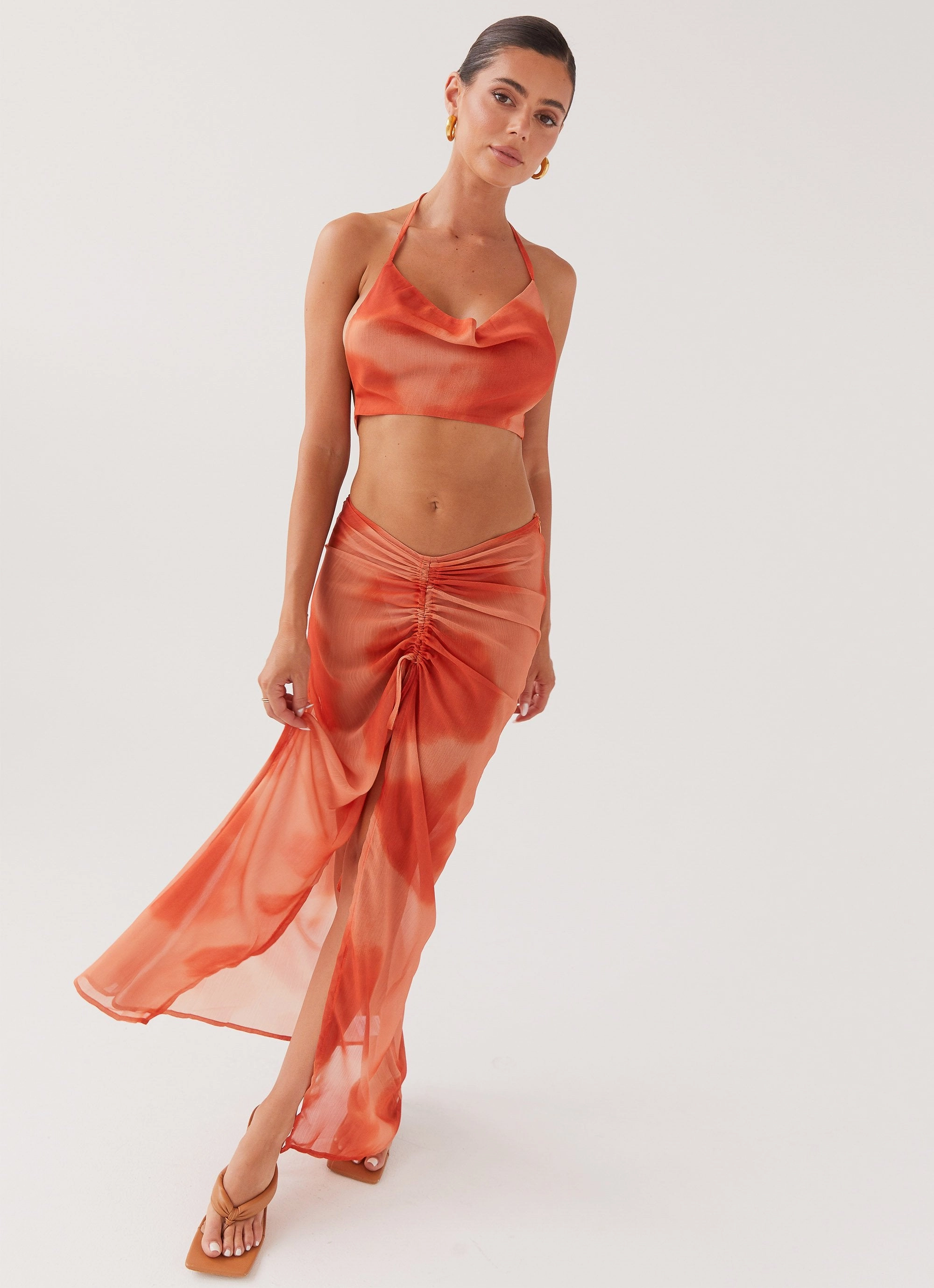 ButterSoft Handfeel Zenta Cowl Neck Top - Copper