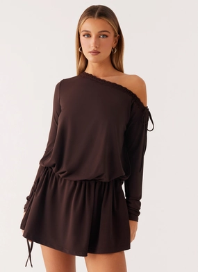 Zinnia Mini Dress - Chocolate Western Wear Travel Staple Social Ease Zinnia Mini Dress - Chocolate