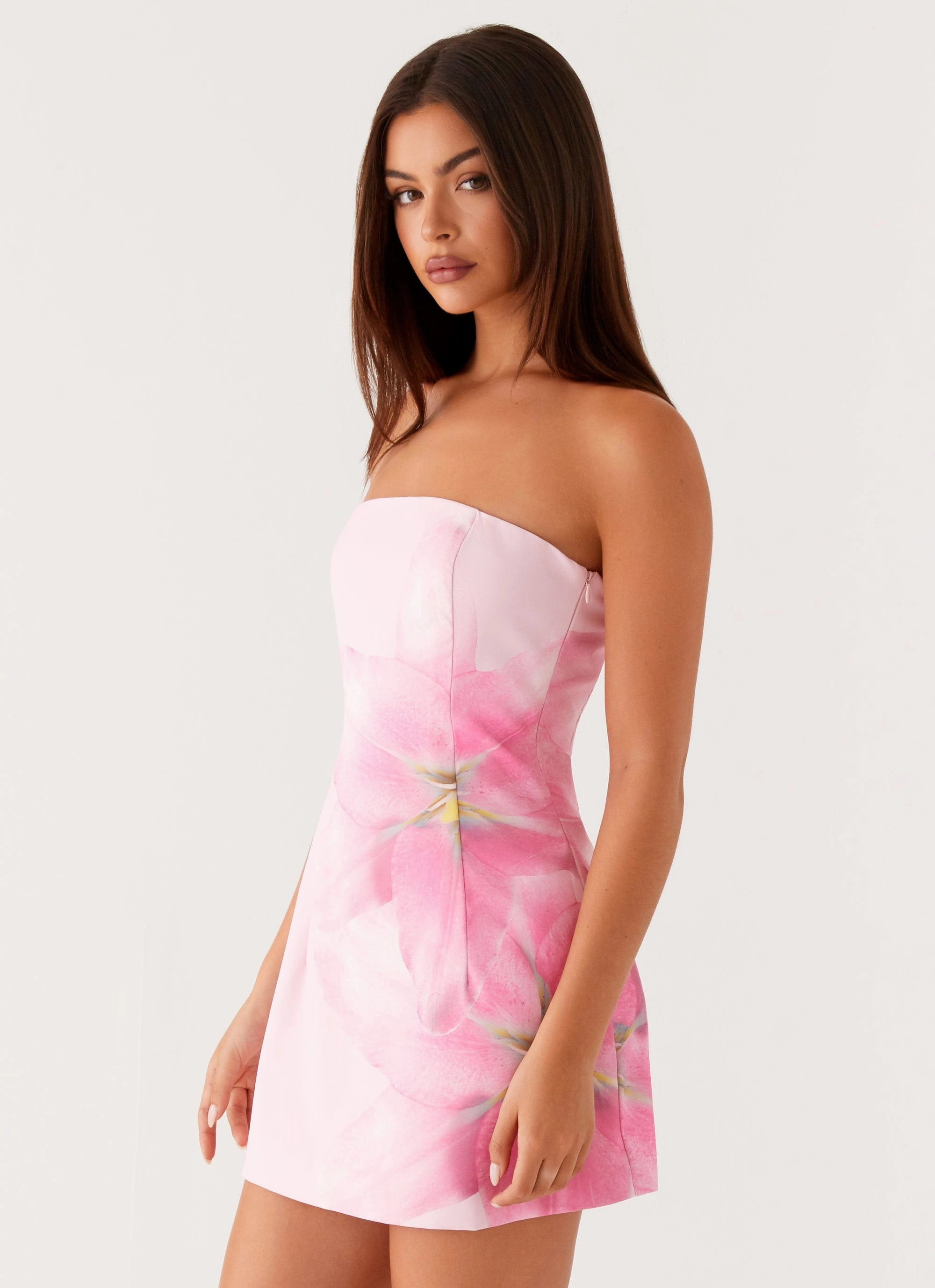Sugar Rush Strapless Mini Dress - Pink Sharp Edge