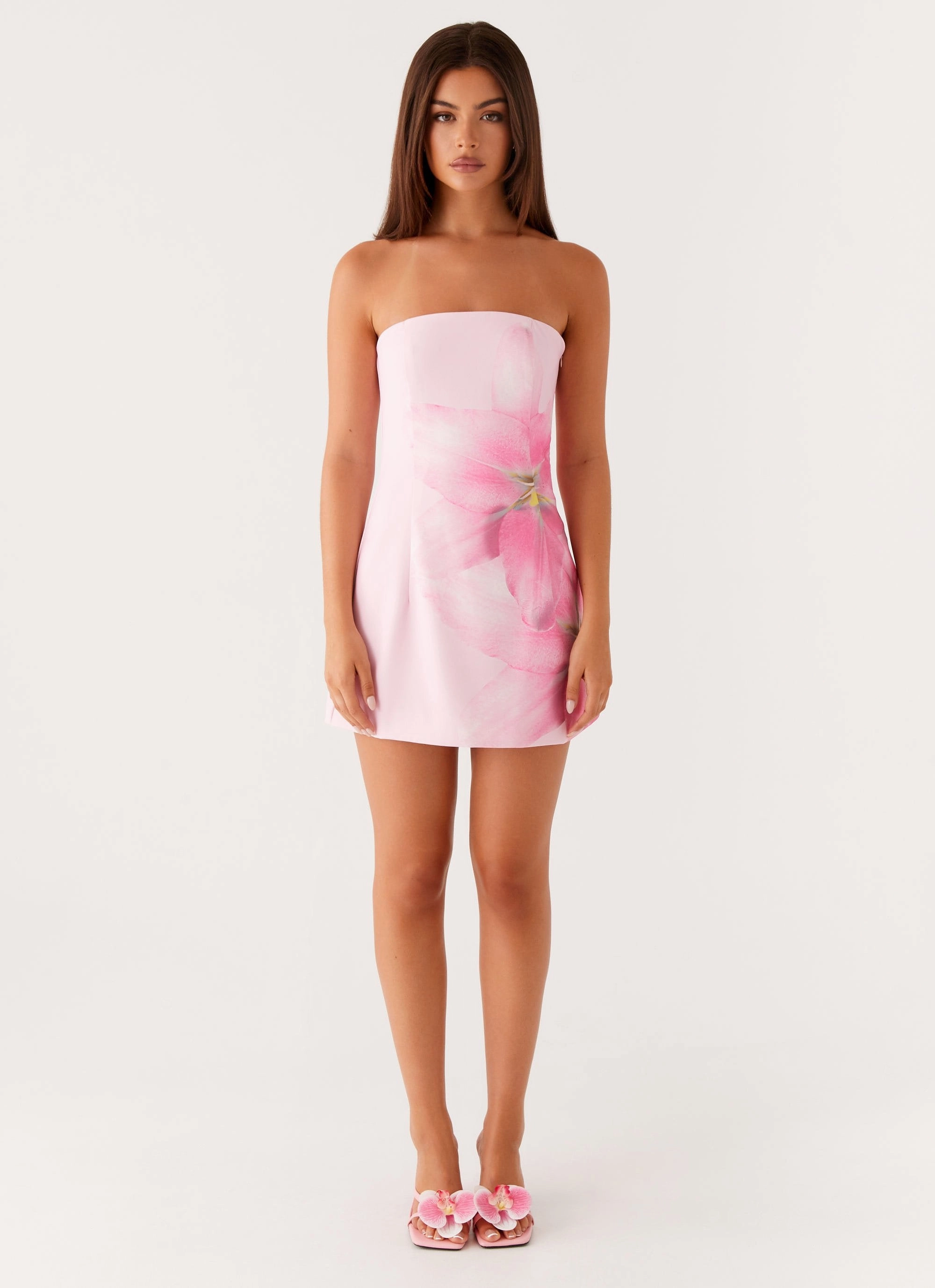 Sugar Rush Strapless Mini Dress - Pink Form Focus Dress-Up Style