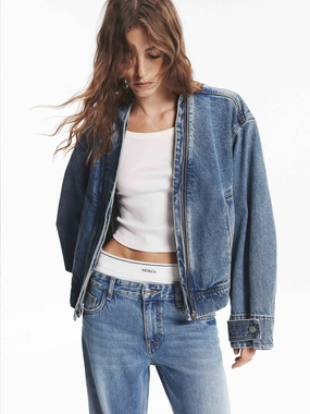 Zip Closure Denim Jacket