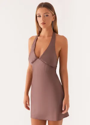 Budget Friendly formal dinner Heavy Hearted Mini Dress - Steel