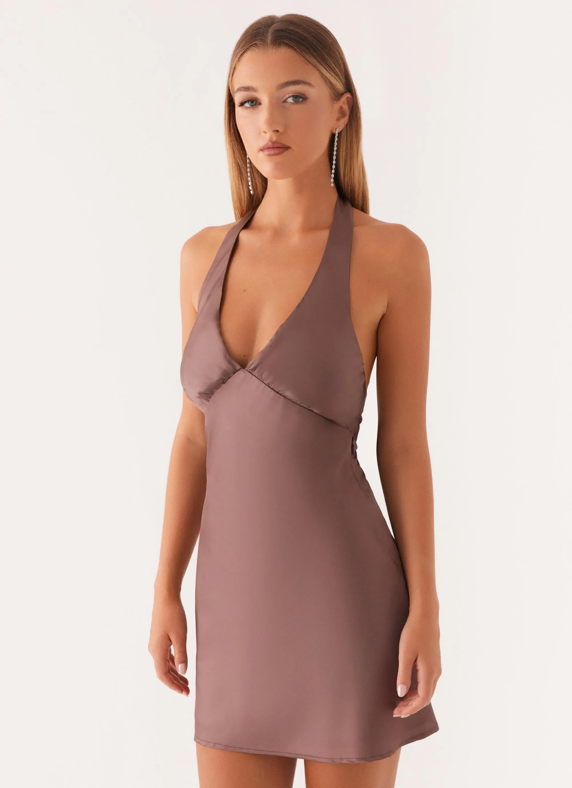 Budget Friendly formal dinner Heavy Hearted Mini Dress - Steel