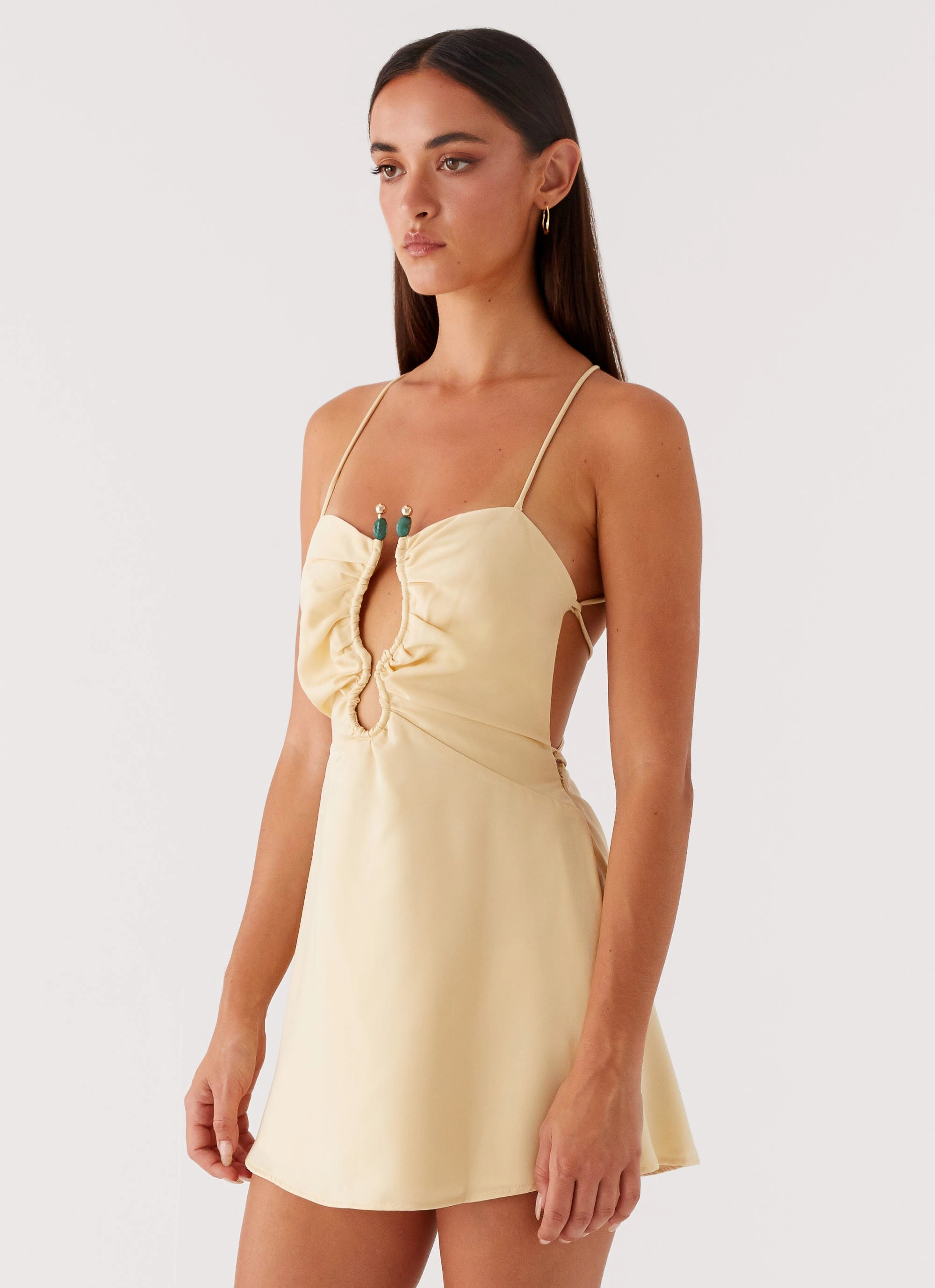 Zuma Mini Dress - Yellow Flattering bodycon dress Feminine Charm