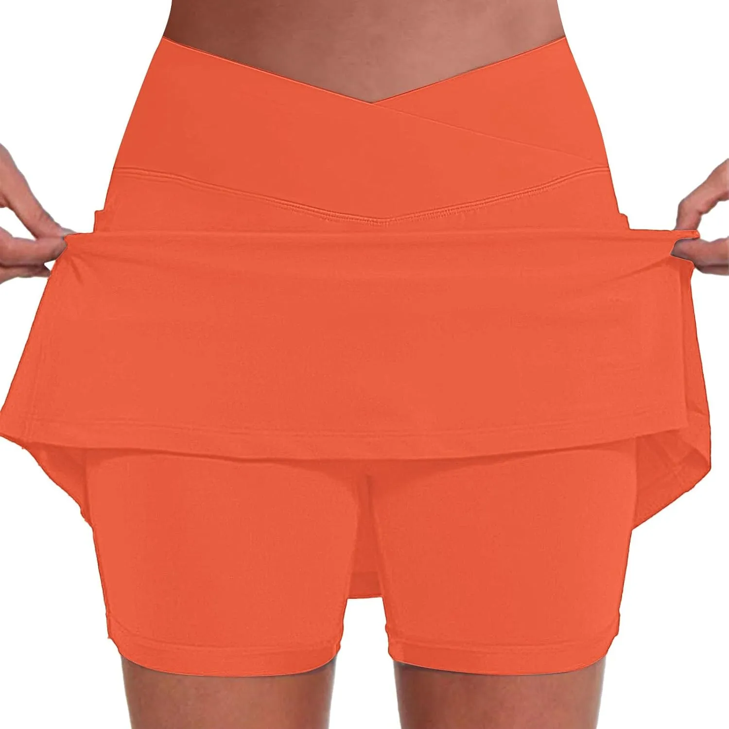 ZYXTIM Golf Skirts for Women with Shorts Crossover High Waisted Athletic Skorts Plus Size Stertch Quick Dry Workout Skirt